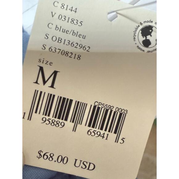 Free People NWT A Little Extra Mini Dress Medium light blue open back $68 linen - Picture 6 of 6